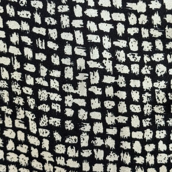Nora Noh Silk Pet Sz M Blouse Button Up Shirt Long Sleeve Black/White Spots - Picture 5 of 11